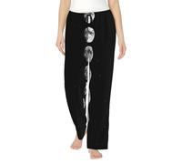 Oudrspo Pantaloni da Pigiama da Donna con Luna Crescente e calante, Comodi Pantaloni da Salotto Elasticizzati, Pantaloni Casual da Donna