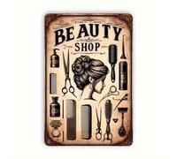 Oudrspo Parrucchiere Barbiere Negozio Alluminio Metallo Targa in Latta 16x12 Pollici Casa Targa Poster Casa Bar Pub Parete sono Decor N