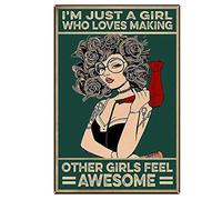 Oudrspo Parrucchiere vintage, sono solo una ragazza, amanti del parrucchiere, parrucchiere, poster in metallo e alluminio, decorazione da parete, 8x12 pollici