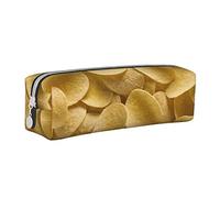 Oudrspo Patatine fritte Snack Modello Astuccio per matite Astuccio per penne tondo Astuccio per matite portatile Organizer in pelle con cerniera Borsa cosmetica