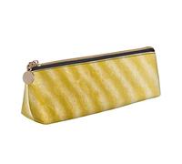 Oudrspo Patatine fritte Snack Pattern Astuccio per matite Astuccio per penne a triangolo Astuccio per matite portatile Organizer in pelle con cerniera Borsa cosmetica