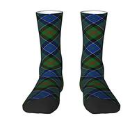 Oudrspo Paterson Clan Tartan Green Plaid Men & Women Crew Socks, Tartan Plaid Novità Fashion Casual Crew Tube Calzini Athletic Sports Dress Socks