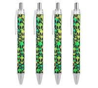 Oudrspo Penna a sfera a forma di testa di alieno con inchiostro nero, retrattile, per ufficio, 4 pezzi