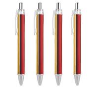 Oudrspo Penna a sfera a righe colorate arcobaleno, retrattile, con inchiostro nero liscio, per ufficio, 4 pezzi