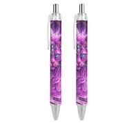 Oudrspo Penna a sfera con inchiostro colorato a forma di medusa, sottile, retrattile, inchiostro nero da 0,5 mm, per scrivere e firmare, per casa, scuola e ufficio, 2 pezzi