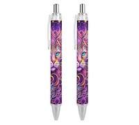 Oudrspo Penna a sfera con inchiostro colorato a forma di medusa, stile 10, sottile, retrattile, inchiostro nero da 0,5 mm, per scrivere e firmare, per casa, scuola e ufficio, 2 pezzi