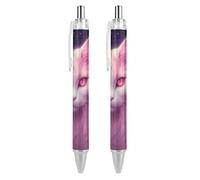 Oudrspo Penna a sfera con inchiostro colorato a forma di medusa, stile 11, sottile, retrattile, inchiostro nero da 0,5 mm, per scrivere e firmare, per casa, scuola e ufficio, 2 pezzi