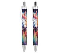 Oudrspo Penna a sfera con inchiostro colorato a forma di medusa, stile 20, sottile, retrattile, inchiostro nero da 0,5 mm, per scrivere e firmare, casa, scuola, ufficio, 2 pezzi