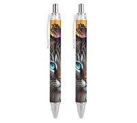 Oudrspo Penna a sfera con inchiostro colorato a forma di medusa, stile 22, sottile, retrattile, inchiostro nero da 0,5 mm, per scrivere e firmare, per casa, scuola e ufficio, 2 pezzi