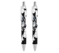 Oudrspo Penna a sfera con inchiostro colorato a forma di medusa, stile 7, sottile, retrattile, inchiostro nero da 0,5 mm, per scrivere e firmare, per casa, scuola e ufficio, 2 pezzi