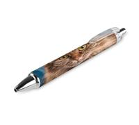 Oudrspo Penna a sfera con ritratto di gatto, penna a sfera, penna gel a scrittura liscia, retrattile, punta fine da 0,5 mm, per scuola, ufficio, ritratto con gatto, 1 pezzo