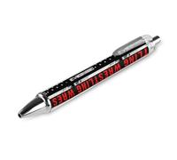 Oudrspo Penna a sfera divertente con bandiera di wrestling, stampata, retrattile, nera, con punta fine e corpo tondo, 0,5 mm, 1/2/4 pezzi