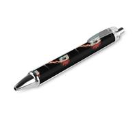 Oudrspo Penna a sfera divertente con bandiera messicana in Thunder, stampata, retrattile, nera, con punta fine e corpo tondo, 0,5 mm, 1/2/4 pezzi