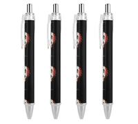 Oudrspo Penna a sfera divertente con bandiera messicana in Thunder, stampata, retrattile, nera, con punta fine e corpo tondo, 0,5 mm, 1/2/4 pezzi
