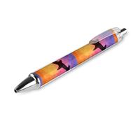 Oudrspo Penna a sfera divertente con stampa a forma di squalo martello, retrattile, nera, con punta fine e corpo tondo, 0,5 mm, 1/2/4 pezzi