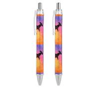 Oudrspo Penna a sfera divertente con stampa a forma di squalo martello, retrattile, nera, con punta fine e corpo tondo, 0,5 mm, 1/2/4 pezzi