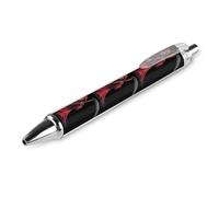 Oudrspo Penna a sfera divertente Grim Reaper stampata, retrattile, nera, con corpo tondo, punta fine, 0,5 mm, 1/2/4 pezzi
