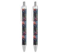 Oudrspo Penna a sfera divertente Sea Beautiful Princess1 stampata, retrattile, nera, con corpo tondo, punta fine, 0,5 mm, 1/2/4 pezzi
