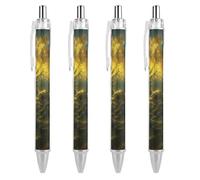 Oudrspo penna a sfera Gold Tree con inchiostro nero e retrattile, per ufficio, 4 pezzi
