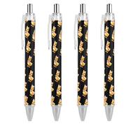 Oudrspo Penna a sfera retrattile a forma di anatra, scrittura, inchiostro nero, 0,5 mm, accessori per prendere appunti per ufficio, 4 pezzi