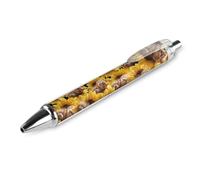 Oudrspo Penna a sfera retrattile a forma di gatto con girasole, inchiostro nero, scrittura, 0,5 mm, accessori per prendere appunti per ufficio, 1 pezzo