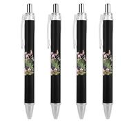 Oudrspo Penna a sfera retrattile Common Butterfly Flowers da 0,5 mm, scrittura, inchiostro nero, accessori per prendere appunti per ufficio, 4 pezzi