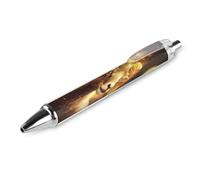 Oudrspo Penna a sfera retrattile con motivo a pecora dello zodiaco e penna a sfera luminosa dorata da 0,5 mm, scrittura, inchiostro nero, accessori per prendere appunti per ufficio, 1 pezzo