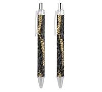 Oudrspo Penna a sfera retrattile con motivo a pelle di serpente, punta fine da 0,5 mm, inchiostro nero, forniture per ufficio per insegnanti e infermieri