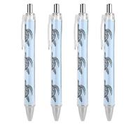 Oudrspo Penna a sfera retrattile con tatuaggio polinesiano tartaruga, punta fine da 0,5 mm, inchiostro nero, forniture per ufficio per insegnanti e infermieri