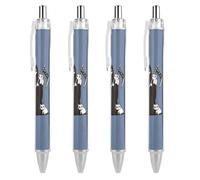 Oudrspo Penna a sfera retrattile Grim Reaper con gatti da 0,5 mm, scrittura, inchiostro nero, accessori per prendere appunti per ufficio, 4 pezzi