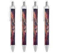 Oudrspo Penna a sfera retrattile Rasta Lion Jamaican Men da 0,5 mm, scrittura, inchiostro nero, accessori per prendere appunti per ufficio, 4 pezzi