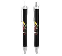 Oudrspo Penna a sfera retrattile Santa Zombie Full Moon da 0,5 mm, scrittura, inchiostro nero, accessori per prendere appunti per ufficio, 2 pezzi