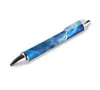 Oudrspo Penna a sfera retrattile Wolf Howling in Moon da 0,5 mm, punta fine, inchiostro nero, forniture per ufficio per insegnanti e infermieri