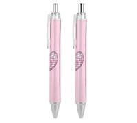 Oudrspo Penne a sfera a forma di cuore rosa, penne a sfera con inchiostro gel per scrittura liscia, retrattile, punta fine da 0,5 mm, per scuola, ufficio, motivo a forma di cuore rosa, 4 pezzi