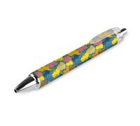Oudrspo Penne a sfera con elefanti in stile retrò, stile bohémien, con inchiostro gel, retrattile, punta fine da 0,5 mm, per scuola, ufficio, retrò, motivo elefanti, confezione da 4 pezzi