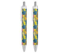 Oudrspo Penne a sfera con elefanti in stile retrò, stile bohémien, con inchiostro gel, retrattile, punta fine da 0,5 mm, per scuola, ufficio, retrò, motivo elefanti, confezione da 4 pezzi