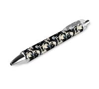 Oudrspo Penne a sfera con inchiostro nero psichedelico retrò, penna a sfera con inchiostro gel per scrittura liscia, retrattile, punta fine da 0,5 mm, per scuola e ufficio, motivo estetico