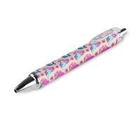 Oudrspo Penne a sfera nere a forma di sirene e delfini, penna a sfera con inchiostro gel per scrittura liscia, retrattile, punta fine da 0,5 mm, per scuola, ufficio, sirene e delfini, 4 pezzi