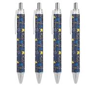 Oudrspo Penne a sfera nere con frecce e stelle, penne a sfera, penne a sfera con scrittura, penne in gel retrattili, punta fine da 0,5 mm, per scuola e ufficio, motivo con frecce e stelle, 1 pezzo