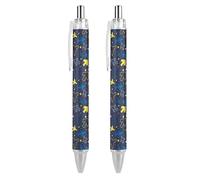 Oudrspo Penne a sfera nere con frecce e stelle, penne a sfera, penne a sfera con scrittura, penne in gel retrattili, punta fine da 0,5 mm, per scuola e ufficio, motivo con frecce e stelle, 1 pezzo