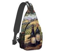 Oudrspo Piccola borsa a tracolla pastorale color rosso vino per uomo e donna, borsa a tracolla leggera, zaino antifurto con tracolla regolabile per attività all'aperto, sport, escursionismo e viaggi.