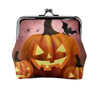 Oudrspo Portafoglio con chiusura a bacio in pelle stampata per donna con scritta Halloween Day Happy Pumpkin - Portamonete compatto e sicuro