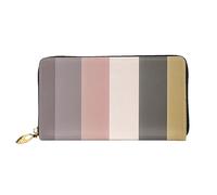 Oudrspo Portafoglio lungo con cerniera da donna, dai colori caldi e rustici, 7,48x4,13 pollici, dotato di scomparti per carte di credito all'interno, leggero e resistente.