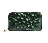 Oudrspo Portafoglio lungo con cerniera da donna Green Creeper, 7,48x4,13 pollici, dotato di scomparti per carte di credito all'interno, leggero e resistente.