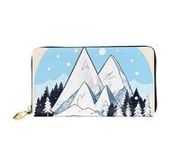 Oudrspo Portafoglio lungo con cerniera da donna Snow-Capped Mountains, 7,48x4,13 pollici, dotato di scomparti per carte di credito all'interno, leggero e resistente.