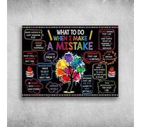 Oudrspo Poster vintage Back to School Cosa fare quando faccio un errore in metallo, alluminio, latta, decorazione da parete, 8x6 pollici
