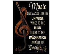 Oudrspo Poster vintage con violino, musica, studio, musica, dare un'anima all'universo, cartello in metallo, alluminio, latta, decorazione da parete, 12x16 pollici