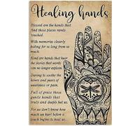 Oudrspo Poster vintage Healing Hands Massage Therapist, cartello in metallo e alluminio, decorazione da parete da 12x16 pollici