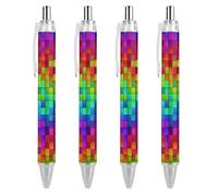 Oudrspo Rainbow of Colorful Boxes - Penna a sfera a sfera, penna a sfera con inchiostro gel, retrattile, punta fine 0,5 mm, per scuola, ufficio, arcobaleno di scatole colorate, 2 pezzi