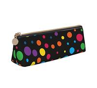 Oudrspo Rainbow Splatter Neon On Dark Pencil Pouch Triangle Pen Case Portable Pencil Bag Organizer in pelle con cerniera Cosmetic Pouch Bag